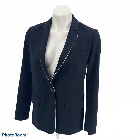 RAG & BONE Black & Ivory Single Breasted Blazer Size 0 - Picture 5 of 9